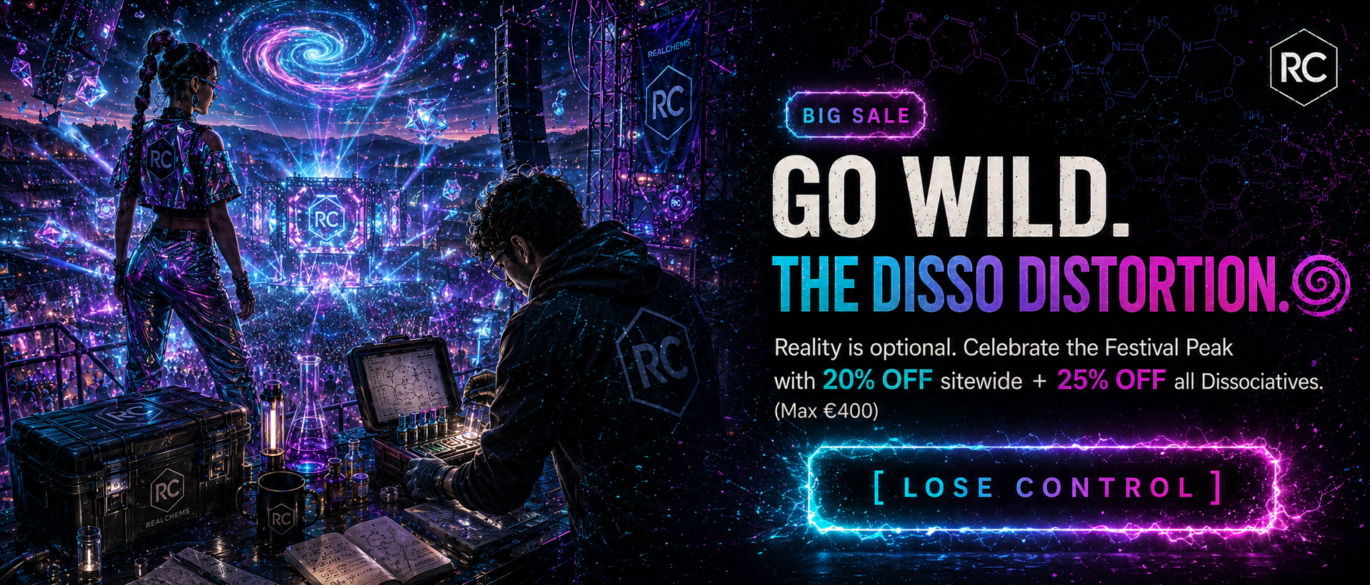 Go wild the disso distortion sale banner
