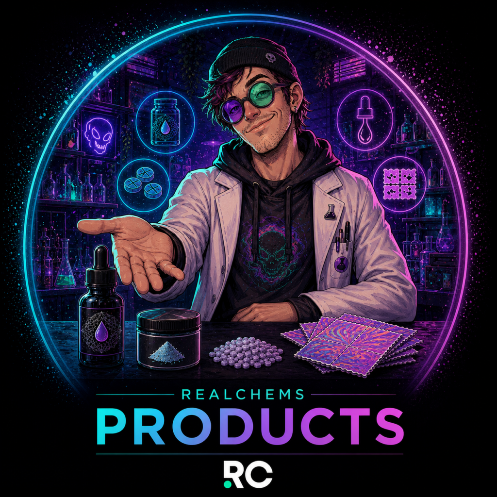 Dr. Quan Tum organizing Realchems products by category and format
