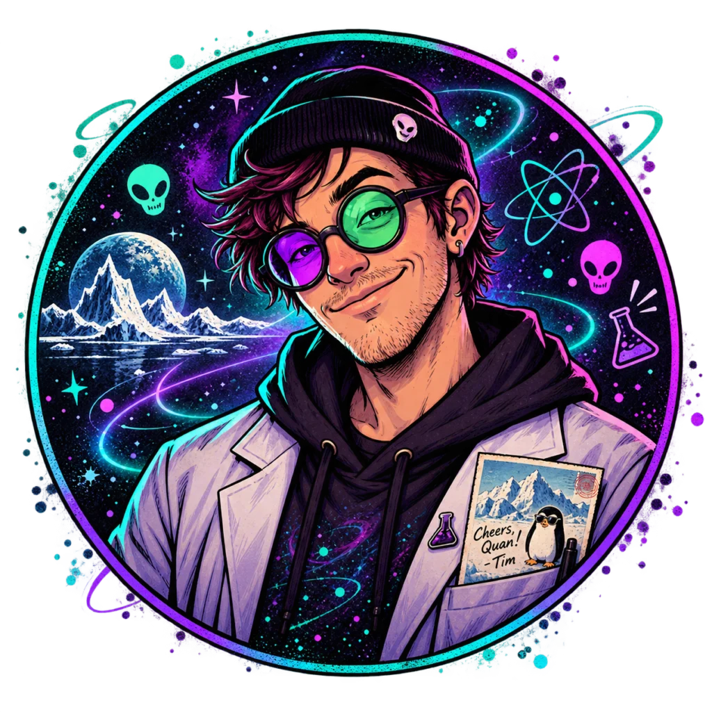 Dr. Quan Tum, the voice of Realchems and The Crew